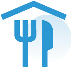 simplistic outline of cutlery in a house