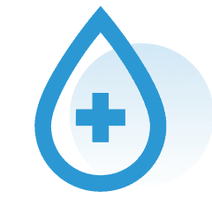 simplistic outline of blood and cross