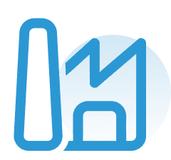 simplistic outline of factory and chimney